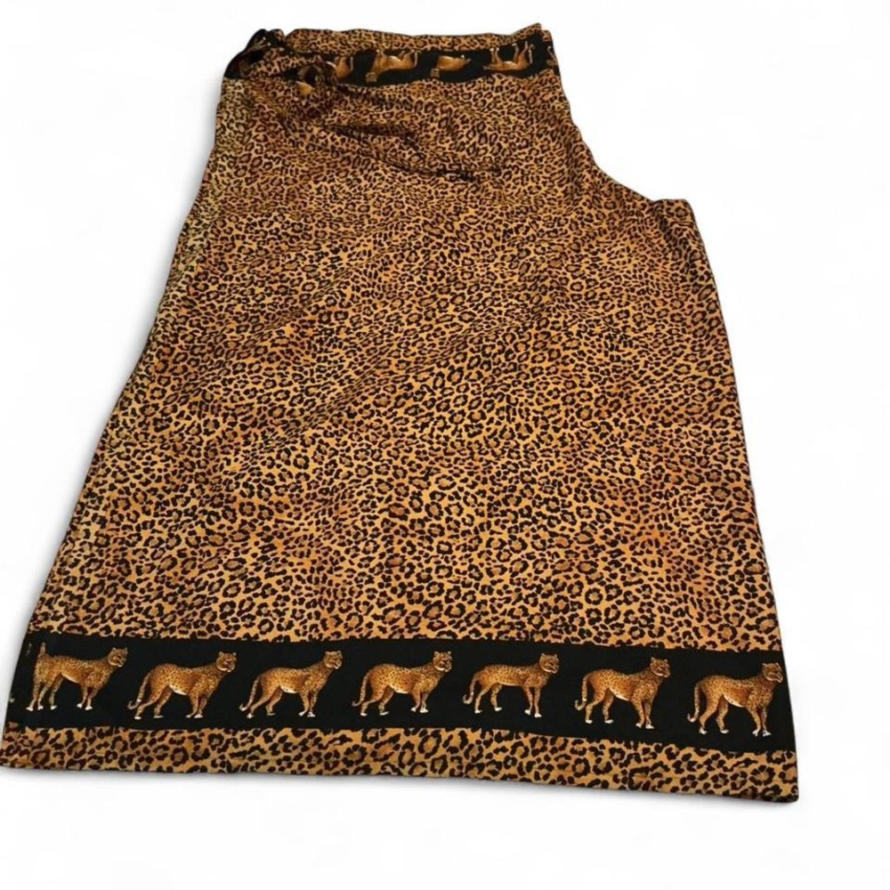 Brown and black cheetah print cover-up wrap #beach #resortwear #summer #safari‎